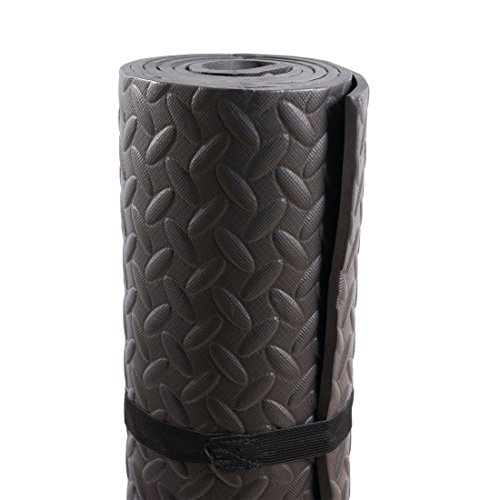 HD Fitness FM2000BLK Esterilla de Yoga Antideslizante - Colchoneta Antideslizante para Gimnasio, Pilates, máquinas para Hacer Ejercicio - Color Negro – 200x100cm