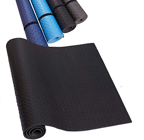 HD Fitness FM2000BLK Esterilla de Yoga Antideslizante - Colchoneta Antideslizante para Gimnasio, Pilates, máquinas para Hacer Ejercicio - Color Negro – 200x100cm