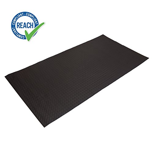 HD Fitness FM2000BLK Esterilla de Yoga Antideslizante - Colchoneta Antideslizante para Gimnasio, Pilates, máquinas para Hacer Ejercicio - Color Negro – 200x100cm