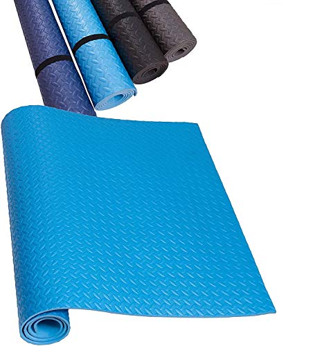 HD Fitness FM2000BLU Esterilla de Yoga Antideslizante - Colchoneta Antideslizante para Gimnasio, Pilates, máquinas para Hacer Ejercicio - Color Azul - 200x100cm