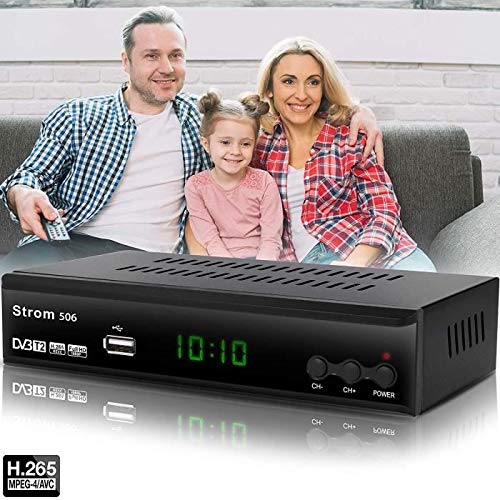 hd-line Strom 506 DVBT-2 - Receptor Digital DVBT/T2 Compatible con Home Cinema – (HDMI 2.0, euroconector, USB 2.0, Full HD 1080P), HEVC/H.265 – H.264 / MPEG2 – MPEG4, instalación automática, Negro