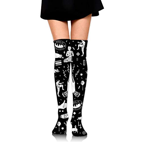 Hdadwy Calcetines hasta la rodilla Gimnasio Muay Thai Kickboxing Deportivo femenino sobre muslo Medias largas Hdadwy Calcetines hasta la rodilla Gimnasio Muay Thai Kickboxing Deportivo femenino sobre muslo Medias largas