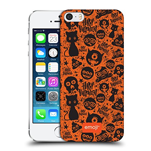 Head Case Designs Oficial Emoji® Gato Negro Patrones de Halloween Carcasa rígida Compatible con Apple iPhone 5 / iPhone 5s / iPhone SE 2016
