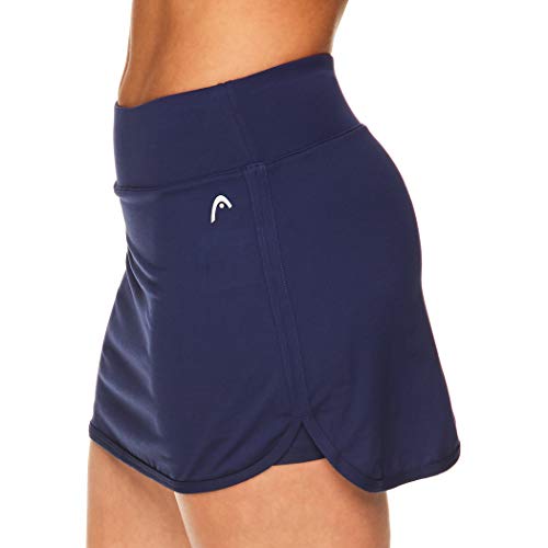 HEAD Falda de tenis atlética para mujer con bolsillo para pelota - Entrenamiento Golf ejercicio y running Skort - Azul - Small