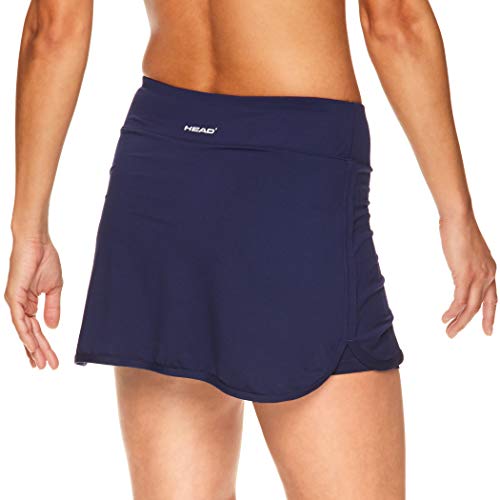 HEAD Falda de tenis atlética para mujer con bolsillo para pelota - Entrenamiento Golf ejercicio y running Skort - Azul - Small