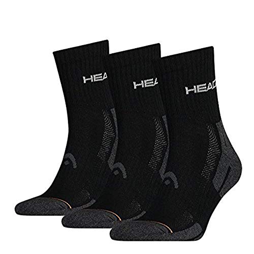 Head Performance Shorts Crew 3P - Calcetines para hombre, Pack de 3, Negro, 39/42