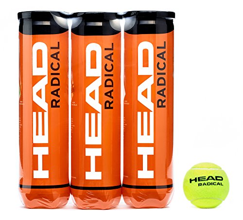 HEAD Radical - Pelota de tenis, color amarillo (Paquete triple)