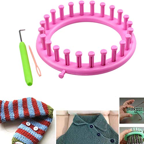 HEALLILY - Juego de telares circulares para tejer, redondos, kit de manualidades con gancho, para hacer pompones, bufandas, calcetines, suéter de 6 piezas