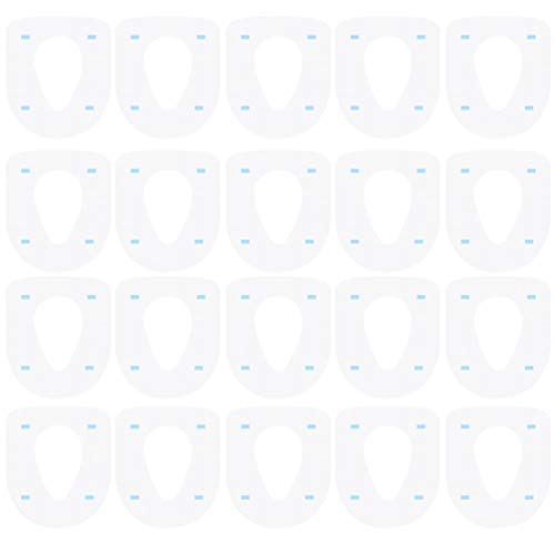 HEALLILY Papel Higiénico Desechable Tapetes de Asiento de Inodoro Fundas de Asiento de Inodoro de Papel Desechables para Mujeres Niños 50 Piezas