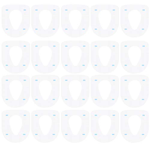 HEALLILY Papel Higiénico Desechable Tapetes de Asiento de Inodoro Fundas de Asiento de Inodoro de Papel Desechables para Mujeres Niños 50 Piezas