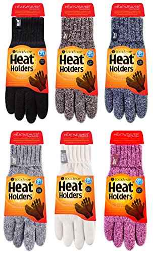 HEAT HOLDERS - Guantes Mujer Invierno Termicos Nieve en 7 Colores (S/M, Gris Claro)