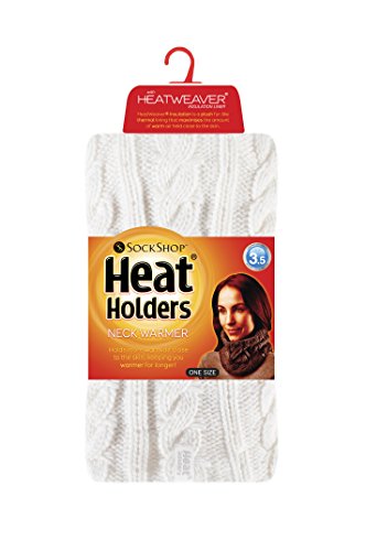 HEAT HOLDERS - Termal del invierno de las mujeres del calentador del cuello - 3,5 TOG - Un tamaño (Blanco de invierno)