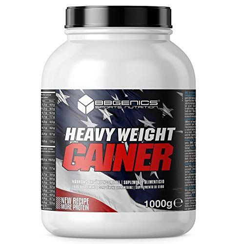 Heavy Weight Gainer, hidratos de carbono y proteínas, suplementos dietéticos BBGENICS, 1000g vainilla