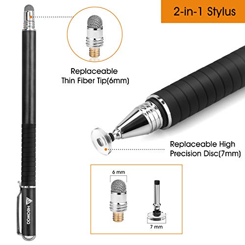 HEAWAA Precisión Lápiz Stylus 2 in 1 Lapiz Táctil Capacitivo Universal con Puntas de 2 Discos y 1 Puntas de Fibra para Smartphones y Tabletas, Pantalla Táctil Apple Ipads, iPad Mini HEAWAA Precisión Lápiz Stylus 2 in 1 Lapiz Táctil Capacitivo Universal con Puntas de 2 Discos y 1 Puntas de Fibra para Smartphones y Tabletas, Pantalla Táctil Apple Ipads, iPad Mini