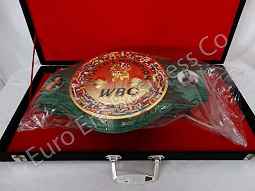 Hecho a mano WBC mundo Cinturón de Campeonato de boxeo con caja de transporte