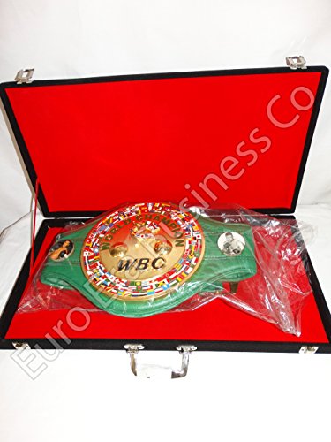 Hecho a mano WBC mundo Cinturón de Campeonato de boxeo con caja de transporte