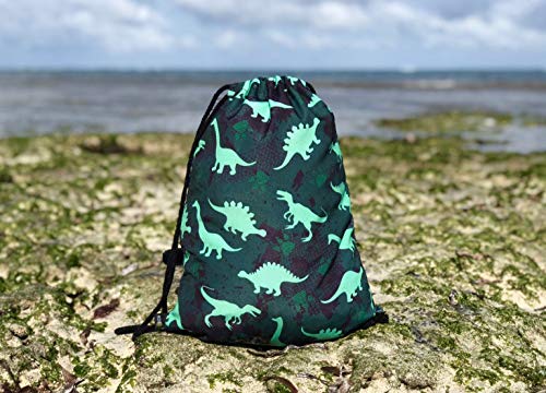 HECKBO Bolsa de gimnasia para niños - impresa por ambos lados con motivos de dinosaurios - 40x32cm - para kindergarten, cuna, viajes, deportes - mochila, bolsa de juego, bolsa de deporte, bolsa de za HECKBO Bolsa de gimnasia para niños - impresa por ambos lados con motivos de dinosaurios - 40x32cm - para kindergarten, cuna, viajes, deportes - mochila, bolsa de juego, bolsa de deporte, bolsa de za