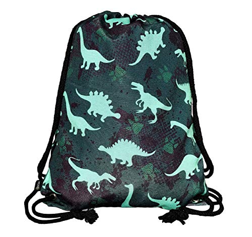 HECKBO Bolsa de gimnasia para niños - impresa por ambos lados con motivos de dinosaurios - 40x32cm - para kindergarten, cuna, viajes, deportes - mochila, bolsa de juego, bolsa de deporte, bolsa de za HECKBO Bolsa de gimnasia para niños - impresa por ambos lados con motivos de dinosaurios - 40x32cm - para kindergarten, cuna, viajes, deportes - mochila, bolsa de juego, bolsa de deporte, bolsa de za