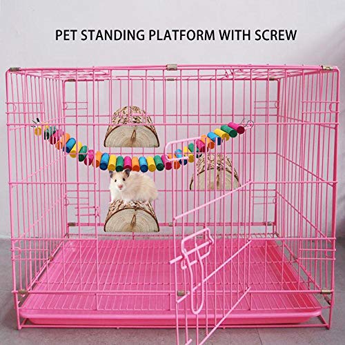 HEEPDD Loro Perchas Soporte Hamster Trampolín Madera Natural Escalada Tablero Pájaro Plataforma de Madera para pequeños Animales Guacamayos Grises africanos Periquitos Periquito Conure Ardilla