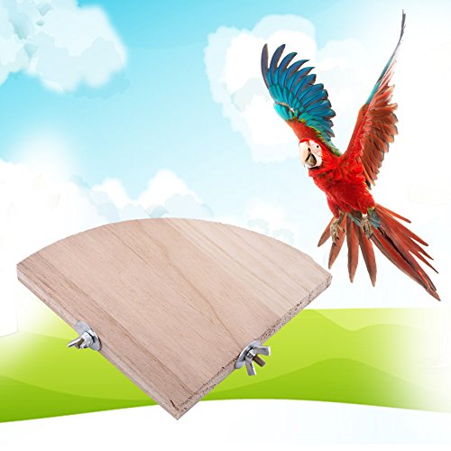 HEEPDD Plataforma para pájaros, Abanico de Madera con Forma de trampolín Perca para pájaros Soporte para Juegos Patio de Jaula Accesorios para Loro hámster Animales pequeños Juguete de Ejercicio