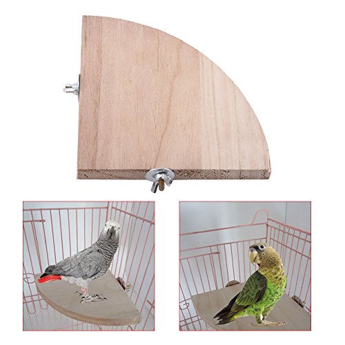 HEEPDD Plataforma para pájaros, Abanico de Madera con Forma de trampolín Perca para pájaros Soporte para Juegos Patio de Jaula Accesorios para Loro hámster Animales pequeños Juguete de Ejercicio