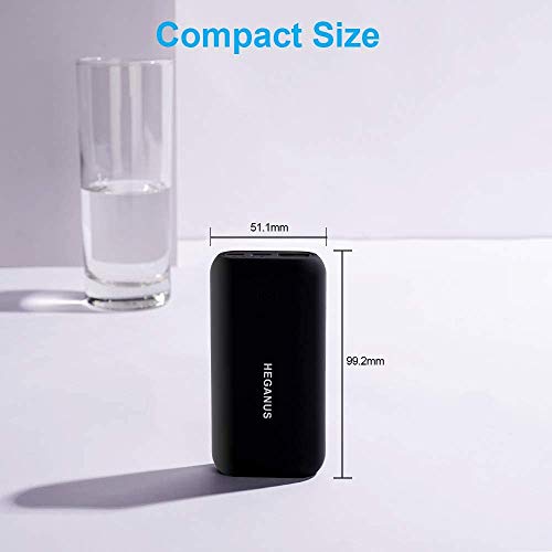 Heganus Powerbank 10000mAh, Mini batería Externa portátil con Salida Dual de 5V / 2.4A, práctico Banco de energía con Cable, batería Externa Ligera para iPhone, Samsung Galaxy, iPad, Huawei Heganus Powerbank 10000mAh, Mini batería Externa portátil con Salida Dual de 5V / 2.4A, práctico Banco de energía con Cable, batería Externa Ligera para iPhone, Samsung Galaxy, iPad, Huawei