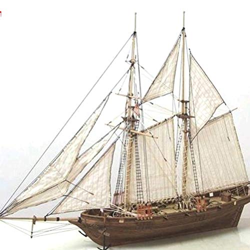 HEITIGN 1/100 Modelos de barcos de madera, Kit de barco de madera de bricolaje, Escala de modelo de barco de madera Hobby, Kit de modelo de madera de barco de vela Decoración de modelo