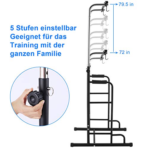 Heka Power Tower 330LBS Estación de entrenamiento ajustable Pull Up & Push Up & Dip Station Equipo de entrenamiento de fuerza multifunción Gimnasio en casa Equipo de fitness