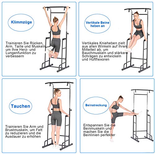 Heka Power Tower 330LBS Estación de entrenamiento ajustable Pull Up & Push Up & Dip Station Equipo de entrenamiento de fuerza multifunción Gimnasio en casa Equipo de fitness Heka Power Tower 330LBS Estación de entrenamiento ajustable Pull Up & Push Up & Dip Station Equipo de entrenamiento de fuerza multifunción Gimnasio en casa Equipo de fitness