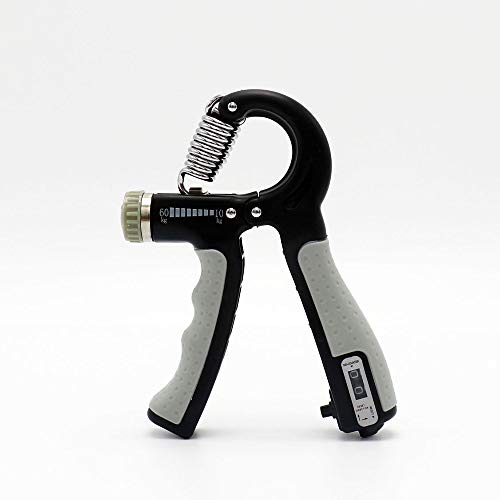 Hekit Sports - Entrenador de manos para antebrazo (ajustable, fuerza de agarre, para fortalecer la musculatura de la mano, mancuerna, antebrazo, musculatura, color gris Hekit Sports - Entrenador de manos para antebrazo (ajustable, fuerza de agarre, para fortalecer la musculatura de la mano, mancuerna, antebrazo, musculatura, color gris