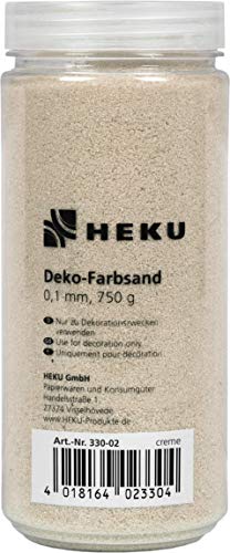 HEKU 30330-02-Arena Decorativa (750 g, en Caja Reutilizable), Color Crema, beige,