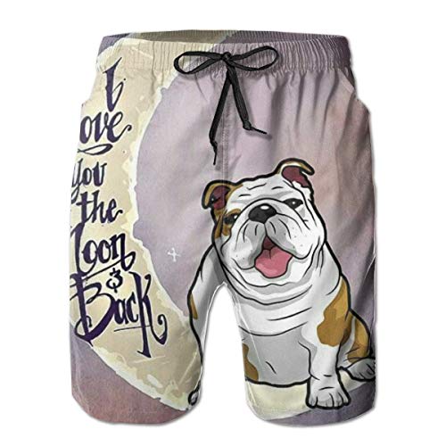 Helen vi Pantalones Cortos de baño para Hombre Bulldog inglés Cordón Cintura elástica Surf Shorts de Playa, L Helen vi Pantalones Cortos de baño para Hombre Bulldog inglés Cordón Cintura elástica Surf Shorts de Playa, L