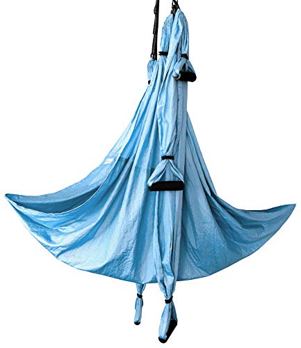 HELIZ Columpio de Yoga Aéreo & Fitness | Juego Completo | Mosquetones de Bordes Lisos | Hamaca Yoga Aéreo para Hogar, Gimnasio, al Aire Libre (Azul) HELIZ Columpio de Yoga Aéreo & Fitness | Juego Completo | Mosquetones de Bordes Lisos | Hamaca Yoga Aéreo para Hogar, Gimnasio, al Aire Libre (Azul)
