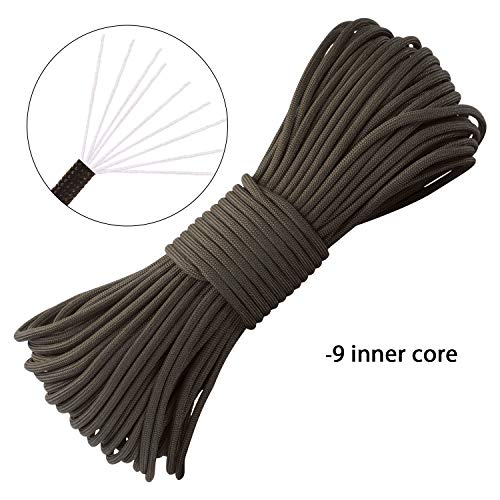 HellDoler Cuerda Paracord,30 Metros de Nylon Cuerda de Supervivencia para Camping y Otra Actividades al Aire Libre (Ejercito Verde) HellDoler Cuerda Paracord,30 Metros de Nylon Cuerda de Supervivencia para Camping y Otra Actividades al Aire Libre (Ejercito Verde)