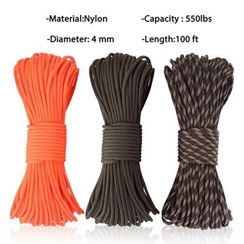 HellDoler Cuerda Paracord,30 Metros de Nylon Cuerda de Supervivencia para Camping y Otra Actividades al Aire Libre (Ejercito Verde) HellDoler Cuerda Paracord,30 Metros de Nylon Cuerda de Supervivencia para Camping y Otra Actividades al Aire Libre (Ejercito Verde)