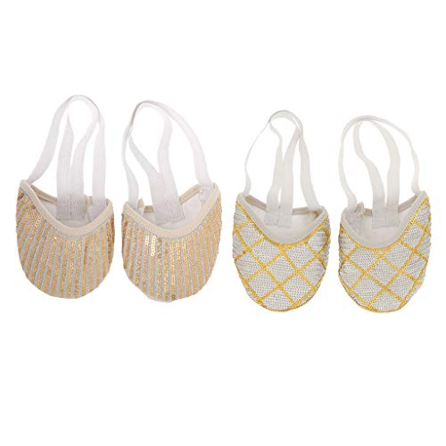 Hellery 2 Pares de Gimnasia Rítmica Media Suela Zapatos de Baile de Ballet Protector de La Cubierta de Los Dedos Del Pie Hellery 2 Pares de Gimnasia Rítmica Media Suela Zapatos de Baile de Ballet Protector de La Cubierta de Los Dedos Del Pie