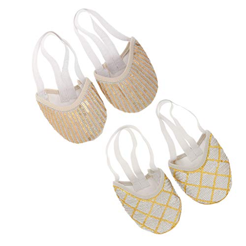 Hellery 2 Pares de Gimnasia Rítmica Media Suela Zapatos de Baile de Ballet Protector de La Cubierta de Los Dedos Del Pie Hellery 2 Pares de Gimnasia Rítmica Media Suela Zapatos de Baile de Ballet Protector de La Cubierta de Los Dedos Del Pie