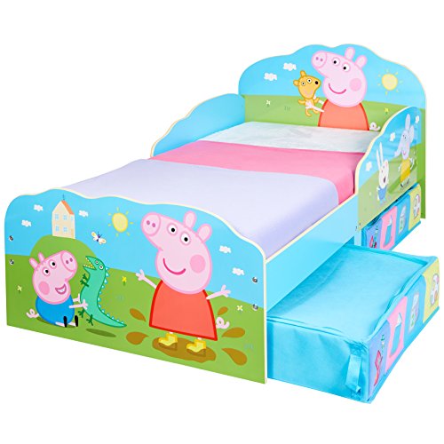Hello Home Cama Infantil de Madera con Cajón Inferior, Rosa, 142 x 77 x 63 cm Hello Home Cama Infantil de Madera con Cajón Inferior, Rosa, 142 x 77 x 63 cm