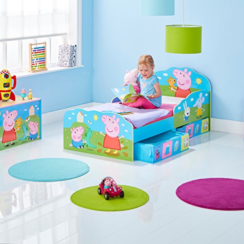 Hello Home Cama Infantil de Madera con Cajón Inferior, Rosa, 142 x 77 x 63 cm Hello Home Cama Infantil de Madera con Cajón Inferior, Rosa, 142 x 77 x 63 cm