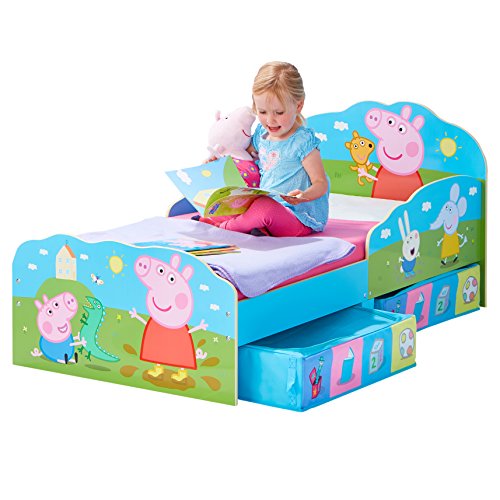 Hello Home Cama Infantil de Madera con Cajón Inferior, Rosa, 142 x 77 x 63 cm Hello Home Cama Infantil de Madera con Cajón Inferior, Rosa, 142 x 77 x 63 cm