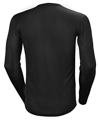 Helly Hansen HH LIFA Stripe Crew LS Baselayer, Hombre, Negro, XL