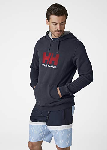 Helly Hansen Logo Hoodie - Sudadera para Hombre con Capucha, Sudadera Casual de Algodón para Uso Diario y Actividades Al Aire Libre