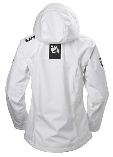 Helly Hansen W Crew Hooded Midlayer Chaqueta Impermeable, Cortavientos y Transpirable, con Capucha, Mujer, Blanco, M