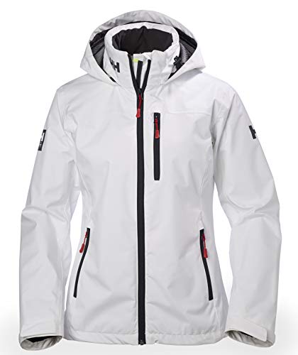 Helly Hansen W Crew Hooded Midlayer Chaqueta Impermeable, Cortavientos y Transpirable, con Capucha, Mujer, Blanco, M