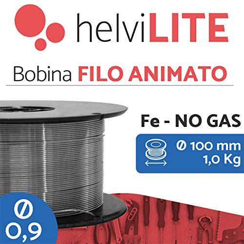 Helvilite 21910109HL - Alambre aniado (no Gas) para soldadura, diámetro 0,9 mm, 1 kg, gris