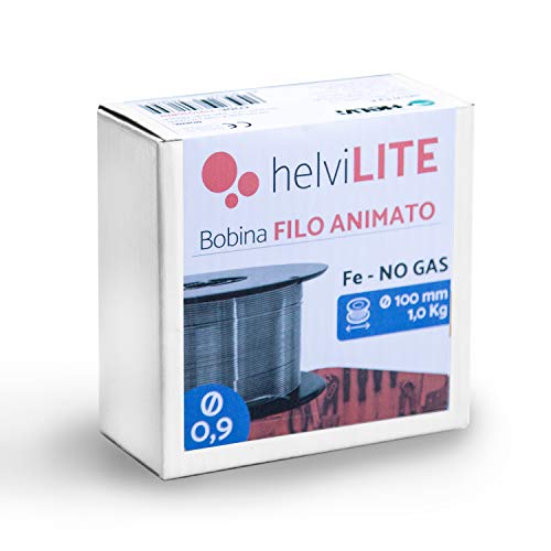 Helvilite 21910109HL - Alambre aniado (no Gas) para soldadura, diámetro 0,9 mm, 1 kg, gris
