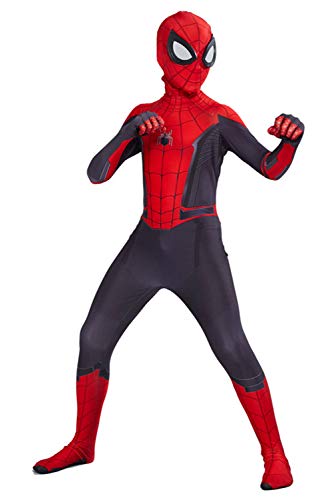 helymore Halloween Mono de Superheroe de Cosplay de Pelicula Jumpsuit Ajustado con Estampado de Arana, Altura Adecuada 140cm-150cm helymore Halloween Mono de Superheroe de Cosplay de Pelicula Jumpsuit Ajustado con Estampado de Arana, Altura Adecuada 140cm-150cm