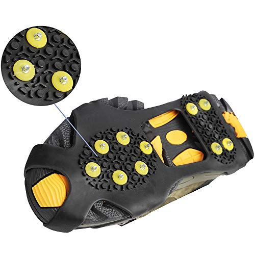 hemao 1 Pair 10 Studs Ice Snow Grips,Ice Grippers Non Slip Ice&Snow Grips,Snow Traction Cleats Only For Outdoor Activities,Walking,Fishing,Jogging Hiking (M) hemao 1 Pair 10 Studs Ice Snow Grips,Ice Grippers Non Slip Ice&Snow Grips,Snow Traction Cleats Only For Outdoor Activities,Walking,Fishing,Jogging Hiking (M)