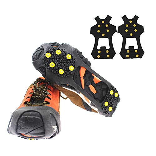 hemao 1 Pair 10 Studs Ice Snow Grips,Ice Grippers Non Slip Ice&Snow Grips,Snow Traction Cleats Only For Outdoor Activities,Walking,Fishing,Jogging Hiking (M) hemao 1 Pair 10 Studs Ice Snow Grips,Ice Grippers Non Slip Ice&Snow Grips,Snow Traction Cleats Only For Outdoor Activities,Walking,Fishing,Jogging Hiking (M)