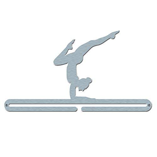 'Hembra gimnasta' medalla percha pantalla soporte de acero inoxidable – fabricado en Gran Bretaña